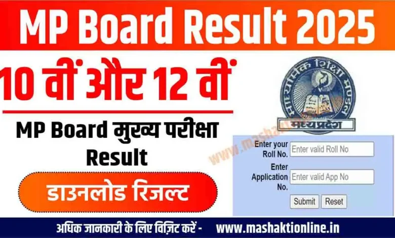 MP Board Result 2025: एमपी बोर्ड 10वी और 12वी का रिजल्ट 6 मई 2025 को सुबह 10 बजे जारी 1 MP Board Result