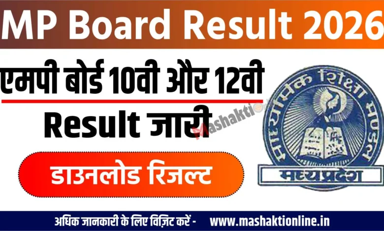 MP Board Result 2026: एमपी बोर्ड 10वी और 12वी का रिजल्ट यहाँ से चेक करें। 1 MP Board Result 2026